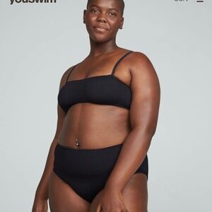 Youswim- BOTTOMS ONLY- Poise High Waist Bottoms in Stretch I Black